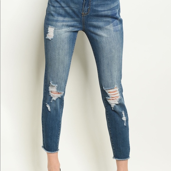 Blue Distress Denim - Picture 2 of 3